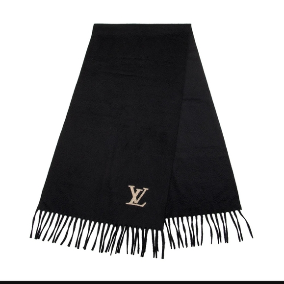 LOUIS VUITTON ✨️ EUC Cashmere Black Scarf - Picture 4 of 13